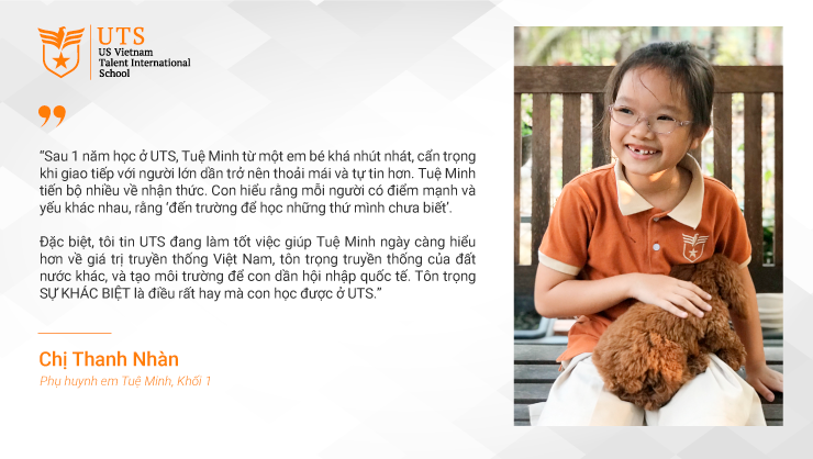 “Con đã hoàn thành năm lớp 1 tại UTS vượt qua cả những gì gia đình kì vọng”